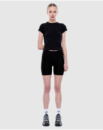 ENA PELLY - Athleisure Rib Bike Shorts