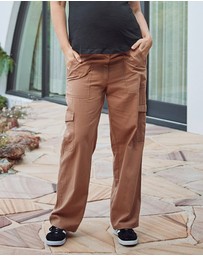 Angel Maternity - Naomi Maternity Cargo Pants in Brown
