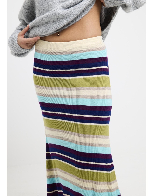 Subtitled - Verona Striped Knit Maxi Skirt