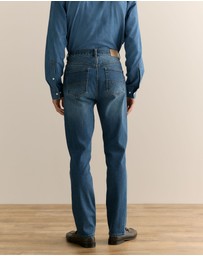 Trenery - Relaxed Fit Mid Wash Jean in Indigo Blue