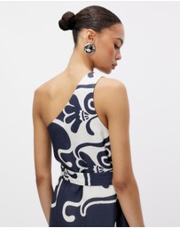 Minima Esenciales - Naja One Shoulder Linen Maxi Dressi Dress