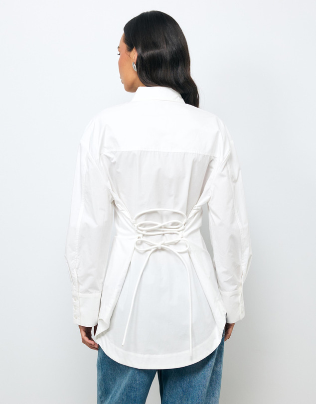 Revibe - Repaired AERE Fiora Cinched Waist Shirt - AU 10