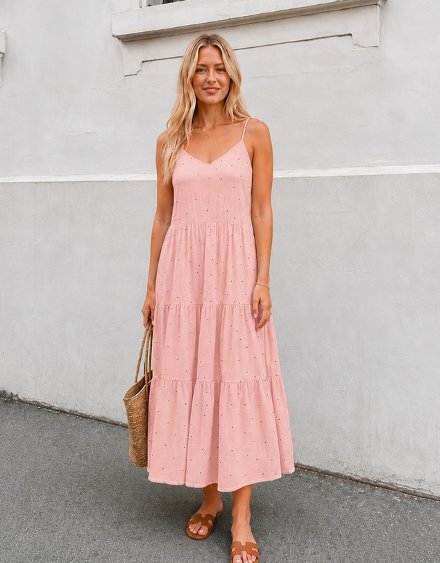 Esther & Co - Sona Dress - Pink Spot