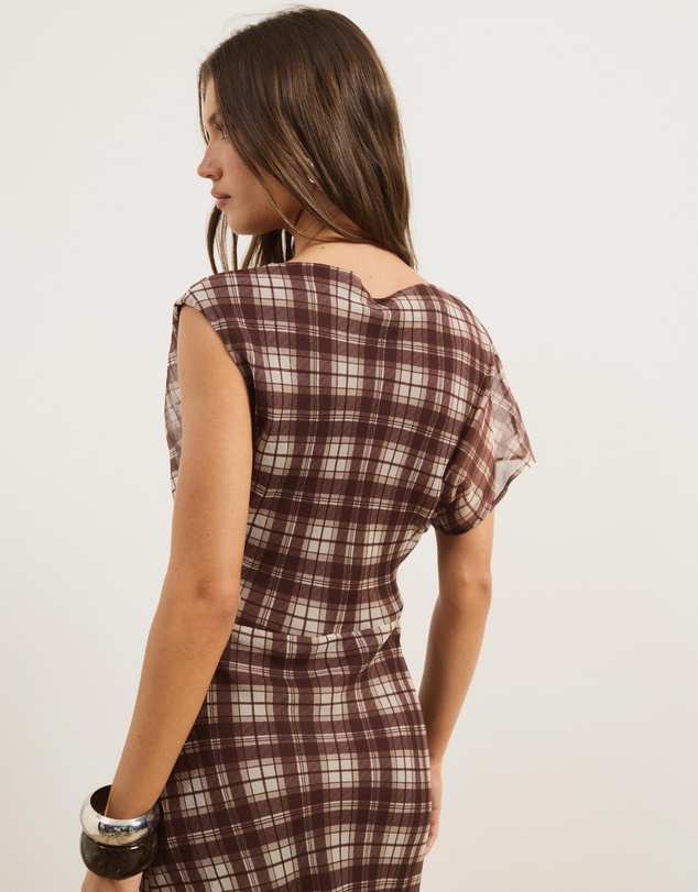Atmos&Here - Kim Asymmetric Short Sleeve Midi Dress