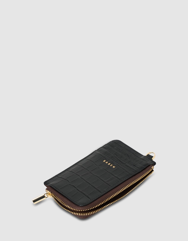 SABEN - Winona Card Holder Black Croc