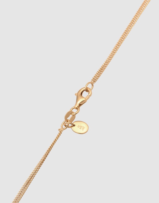 Elli Jewelry - Moonstone Layered Necklace in Vermeil 925 Silver