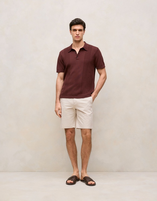Trenery - Cotton Twill Chino Short in Stone
