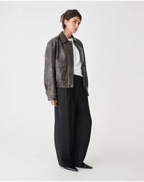 Forcast - Ada Faux Leather Bomber Jacket