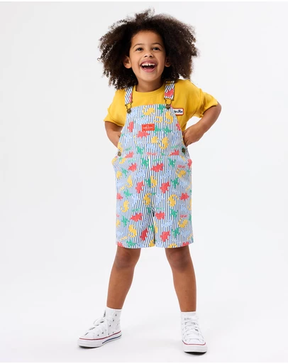 Goldie + Ace - Dino Print Burton Overalls - Babies-Kids