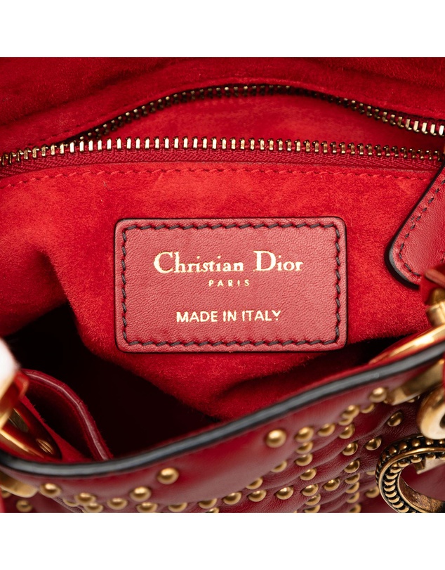 Pre-Loved by Azura Reborn - Pre-Loved Mini Lambskin Cannage Studded Supple Lady Dior