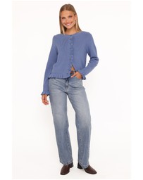 Petal & Pup - Fiori Frill Cardigan - Denim Blue