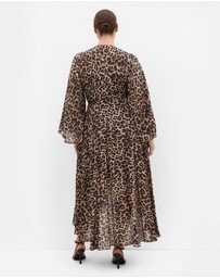City Chic - Eva Leopard Print Wrap Maxi Dress