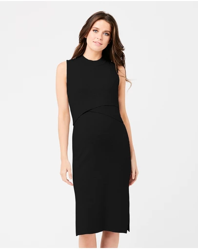 Ripe Maternity - Layered Knit Nursing Dress