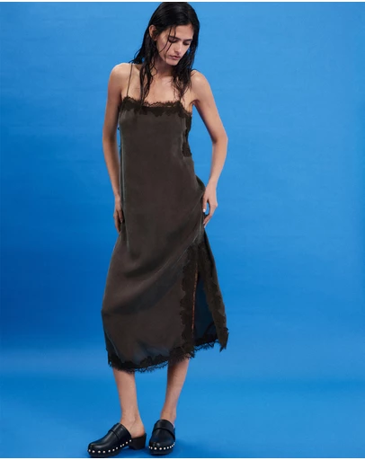M.N.G - Lace Slip Dress with Side Split