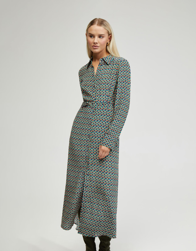 Oxford - Dianne Zigzag Print Shirt Dress