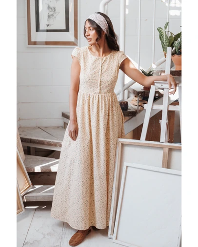 Petal & Pup - Cadwin Maxi Dress - Yellow Ditsy Floral