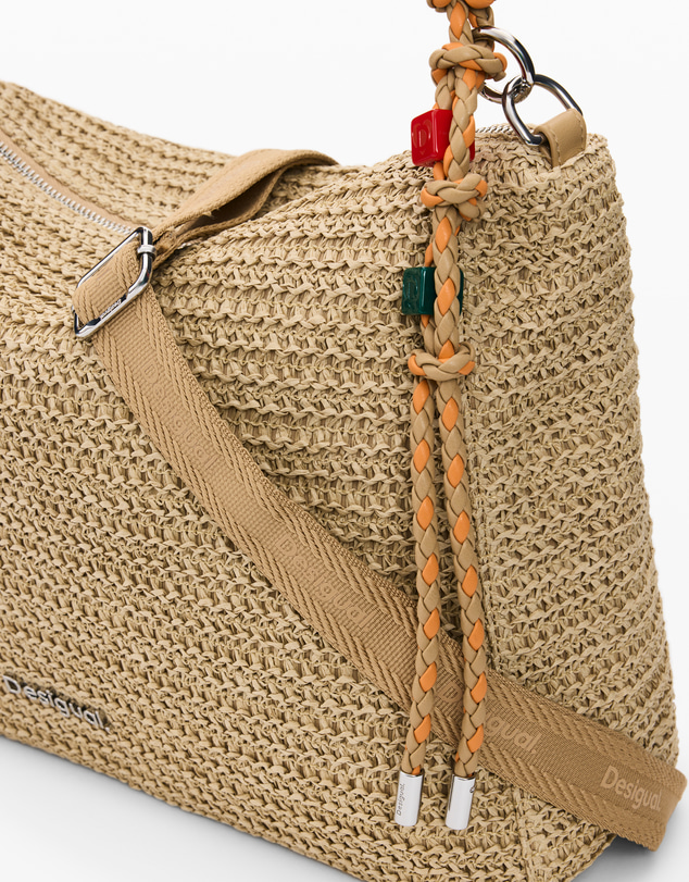Desigual - Large raffia bag with charms