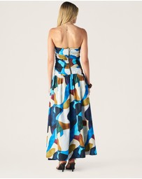 MOS The Label - Celestia Print Strapless Dress