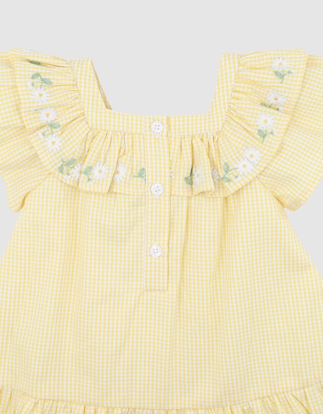 Bebe by Minihaha - Libby Check Dress With Embroidered Yoke - Babies