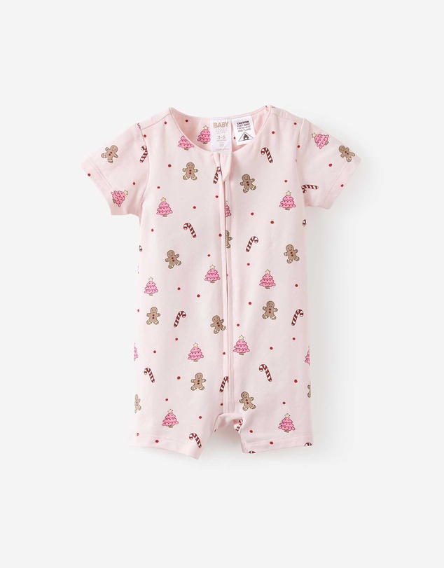 Cotton On Kids - Growie Short Sleeve Zip Romper
