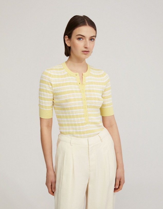 Oxford - Maja Striped Button Knit