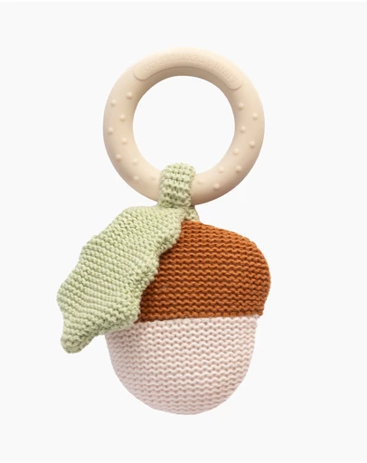Living Textiles - Acorn Teething Ring Rattle