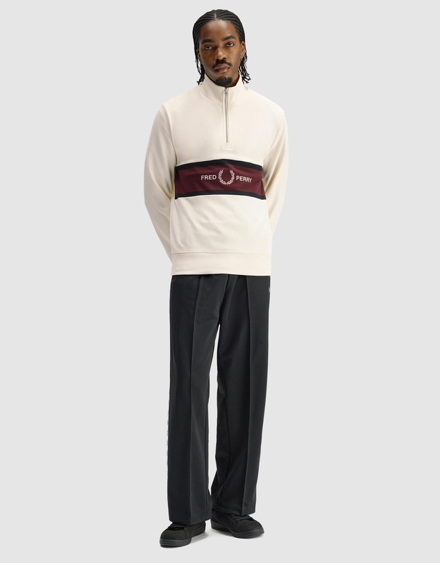 Fred Perry - Embroidered Panel Half Zip Sweatshirt