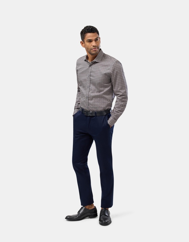 Brooksfield - Autumn Floral Print Slim Fit Dress Shirt