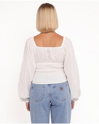 Petal & Pup - Angelica Long Sleeve Top - White