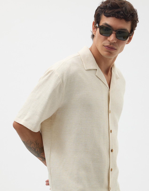 AERE - Textured Camp Collar Shirt