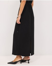 Calli - Mila High Neck Crepe Maxi Dress