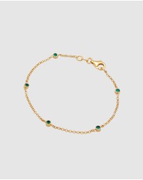 Elli Jewelry - Bracelet Basic Filigree Combinable with Crystals Green in 925 Sterling Silver Gold Plated