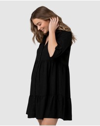 Ripe Maternity - Adel Linen Button Through Dress