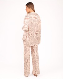Petal & Pup - Rosalie Satin Pant - Brown Paisley