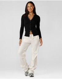 Lorna Jane - Retro Snap Button LS Rib Top
