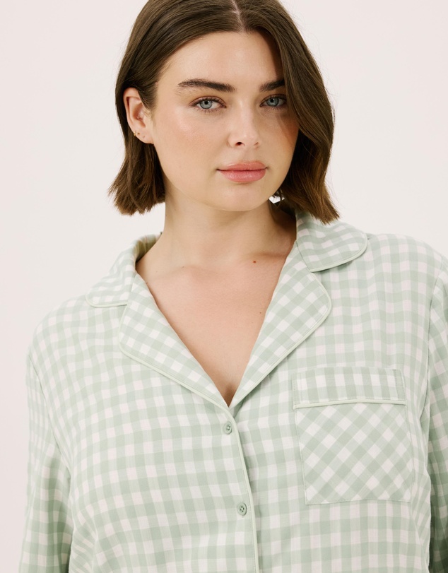 Atmos&Here Curvy - Ava Gingham Long PJ Set