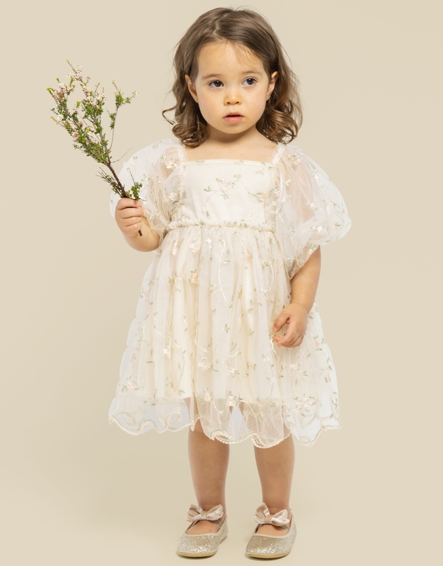 Designer Kidz - Ava Embroidered Floral Dress