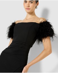Montique - Enora Feather Trim Cocktail Dress