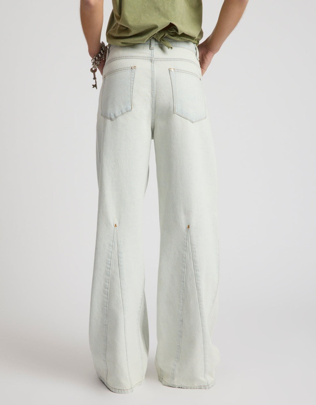 ONE TEASPOON - Cruisers Mid Waist Panel Bootcut Flare Denim Jeans - Arctic Blue