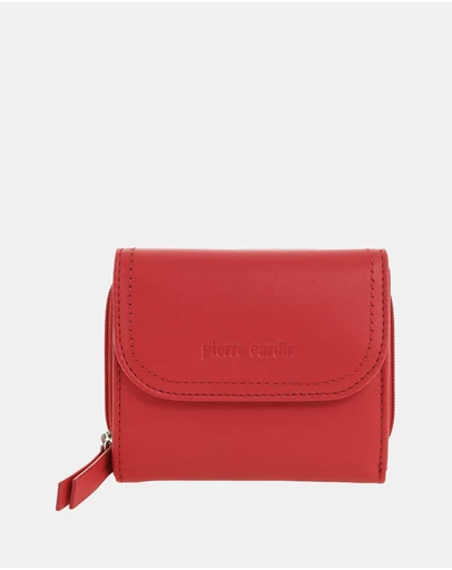 Pierre Cardin - Pierre Cardin Ladies Leather Tri-Fold Tab Wallet