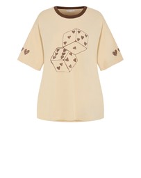City Chic - Plus size Roll The Dice Oversized Tee - butter