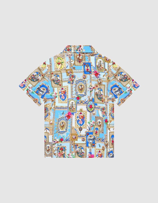 Camilla - Short Sleeve Camp Collared Shirt - Kids