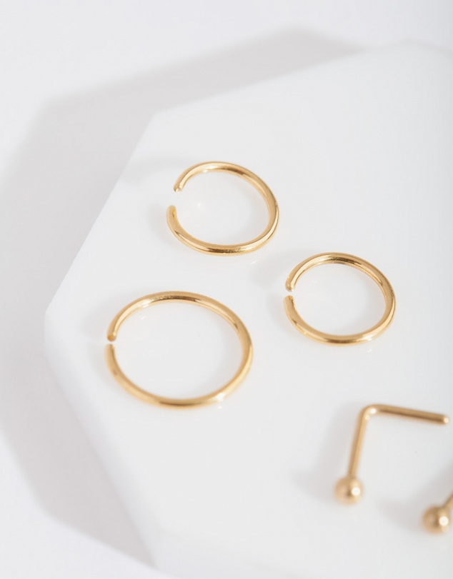 Lovisa - Gold Plain Nose Piercing 6-Pack