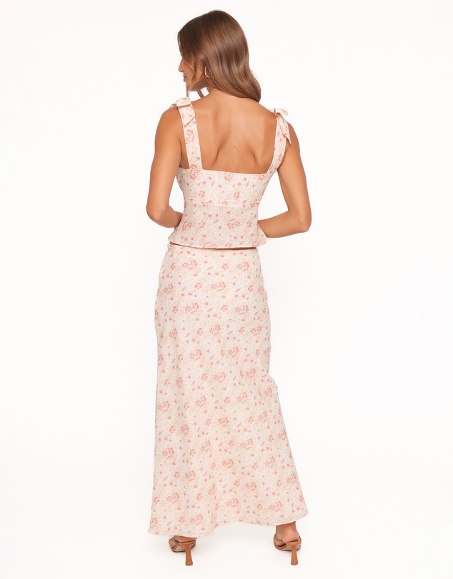 Petal & Pup - Giarda Maxi Skirt - Peach Ditsy Floral