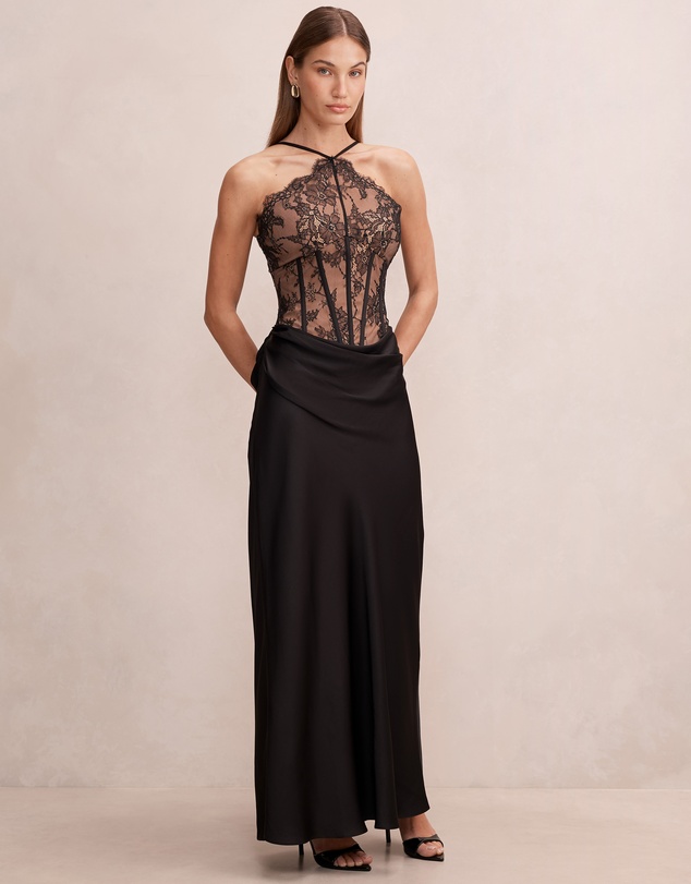 Forever New - Nellie Lace Halter Neck Maxi Dress