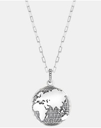 Dower & Hall - Men's One World Talisman Necklace In Sterling Silver