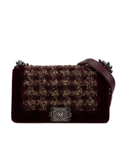 Pre-Loved by Azura Reborn - Pre-Loved Old Medium Velvet and Tweed Boy Flap