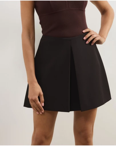 Atmos&Here - Belinda Pleat Tailored Mini Skirt