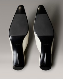 Calvin Klein - Leather Kitten Heel Mules