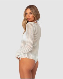 EDIKTED - Cayla Sheer Knit Cardigan